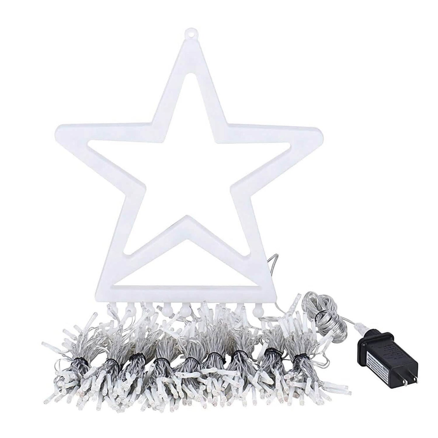 Christmas Hanging Waterfall String Light with Topper Star