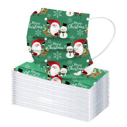 Christmas Special Mask Disposable Dustproof and Breathable Three-layer Protective Cover