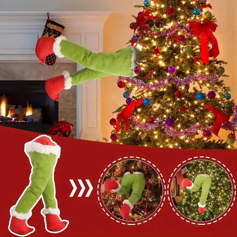 Christmas Thief Stole Burlap Pose