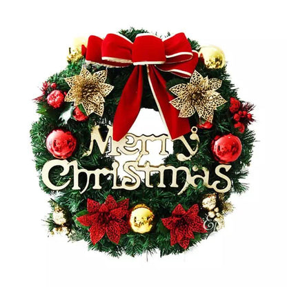 Christmas Xmas Wreath Home Door Wall Ornament Garland Bowknot Party Decoration