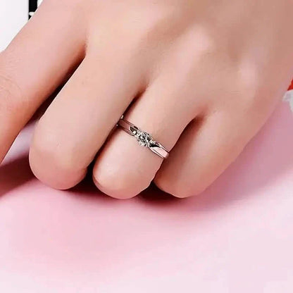 Classic 4-prong Set Round Zirconia Ring For Women