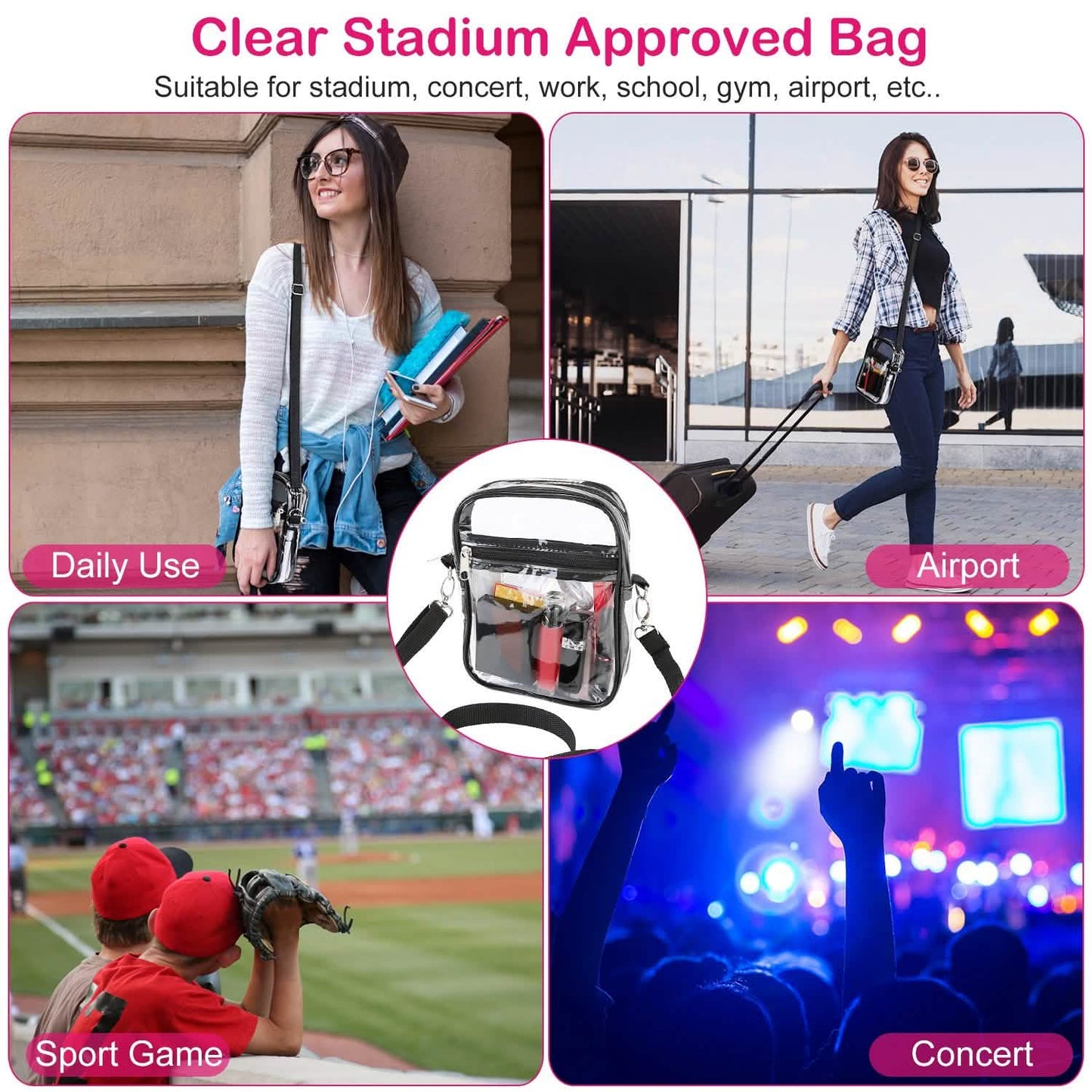 Clear Crossbody Bag Stadium Approved