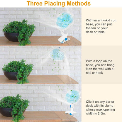 Clip-On 2 Speeds Quiet Clamp Fan