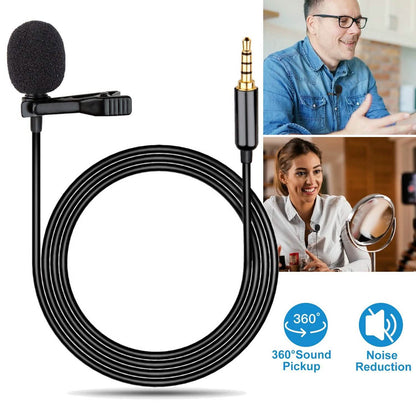 Clip On Microphone Hands Free Lavalier Lapel Mic