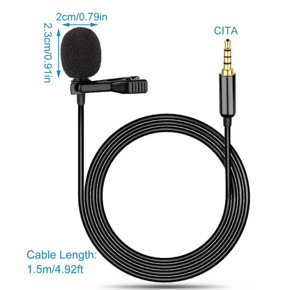 Clip On Microphone Hands Free Lavalier Lapel Mic