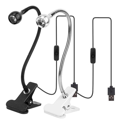 Clip On Reading Light USB Desk Clamp Lamp Flexible Gooseneck