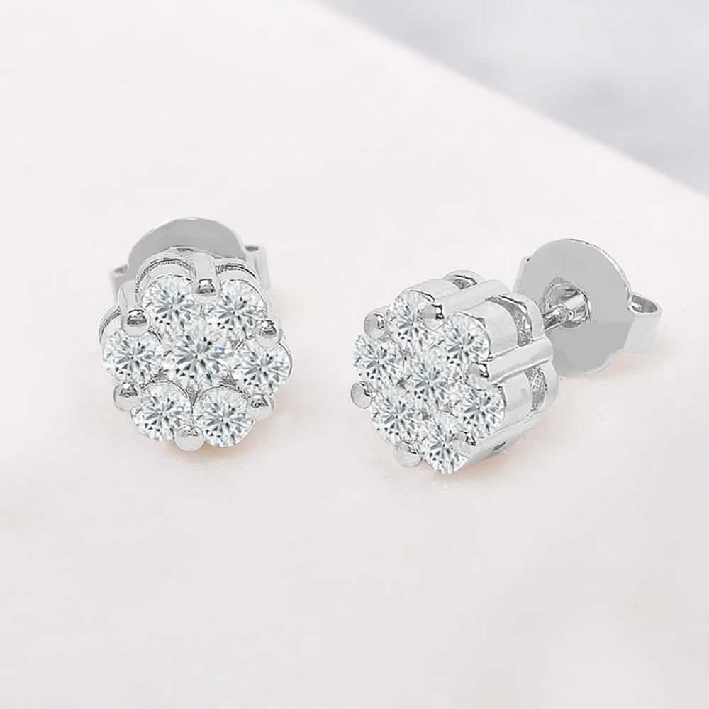 Cluster Flower Stud Earrings