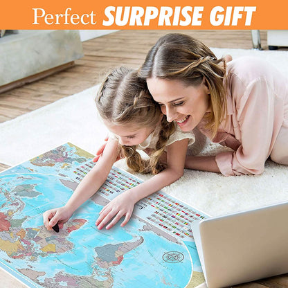 Coin Scratch Travel World Map and All Country Flags