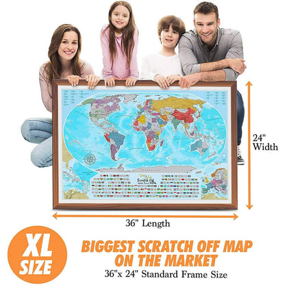 Coin Scratch Travel World Map and All Country Flags