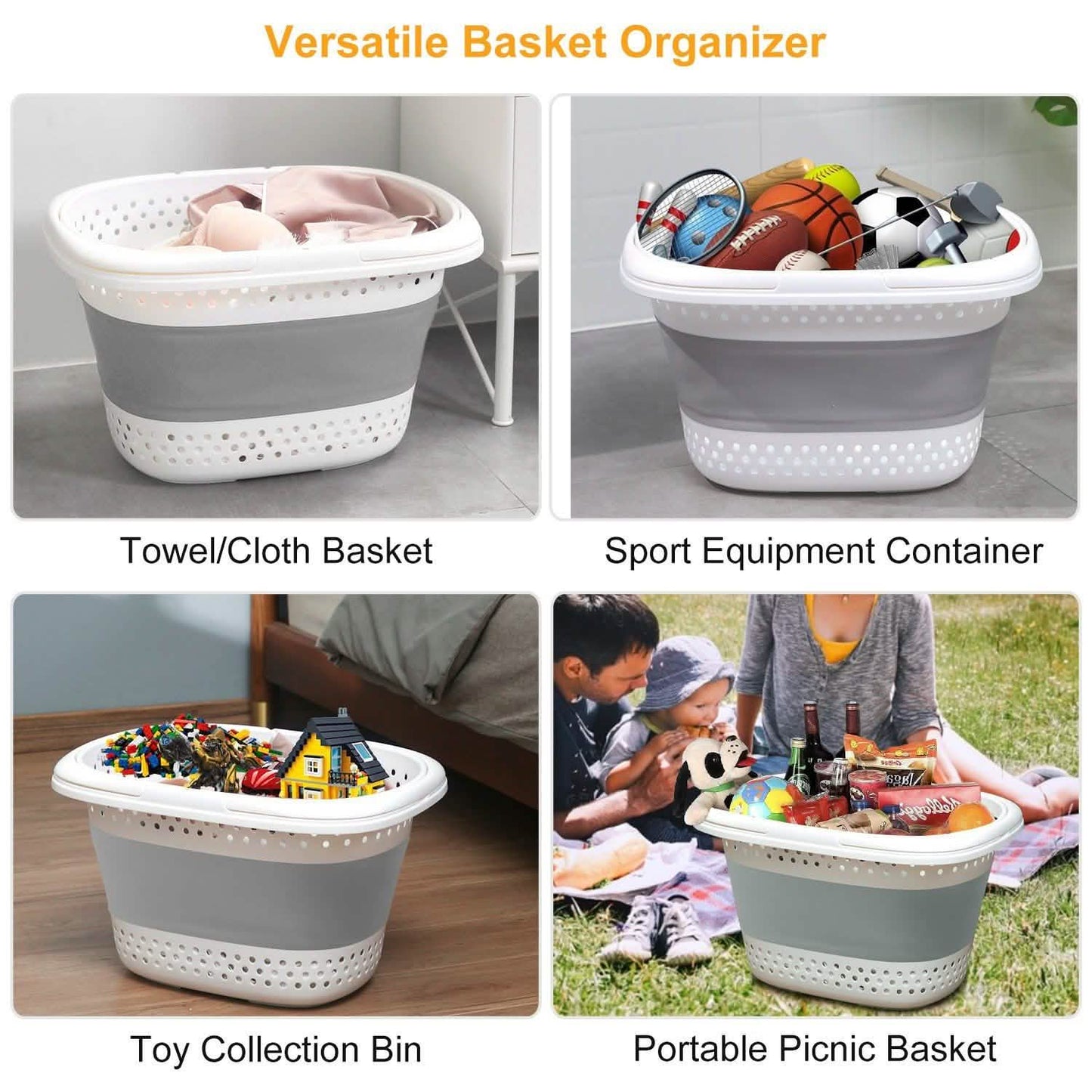 Collapsible Laundry Basket with Comfort Handle