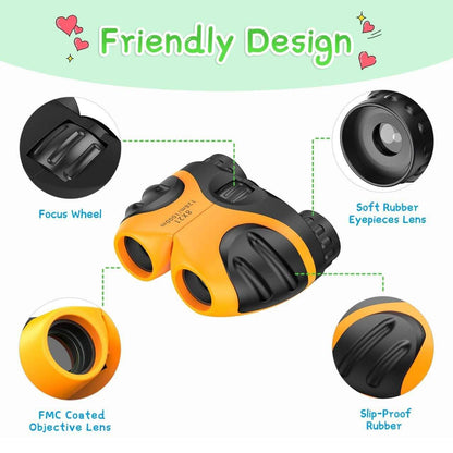 Compact High Resolution Shockproof Binoculars for Kids
