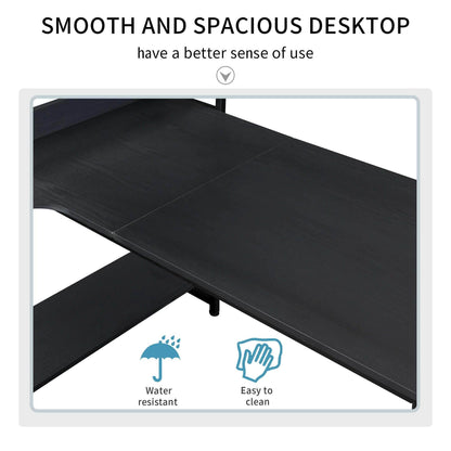 Computer Desk with 4 Tier Storage Shelves Large L-Shaped