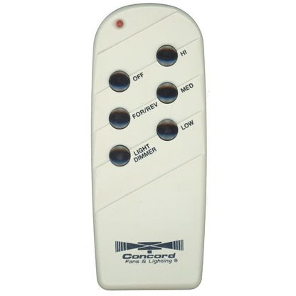 Substitute for Concord Fans UC7040 Ceiling Fan Remote Control [FAN28RREVKIT]