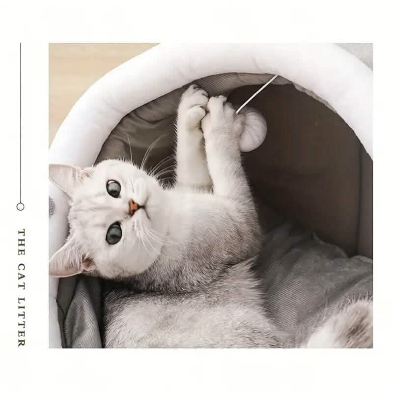 Contemporary Polyester Fiber Cat Bed