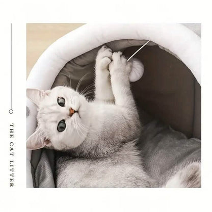 Contemporary Polyester Fiber Cat Bed