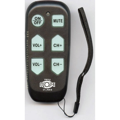Continu.us Black Big Button Jumbo Senior Assisted Living Simple Easy Mote 1-Device Universal Remote Control