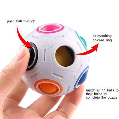 Coogam Rainbow Puzzle Ball with Pouch Color-Matching Puzzle Game