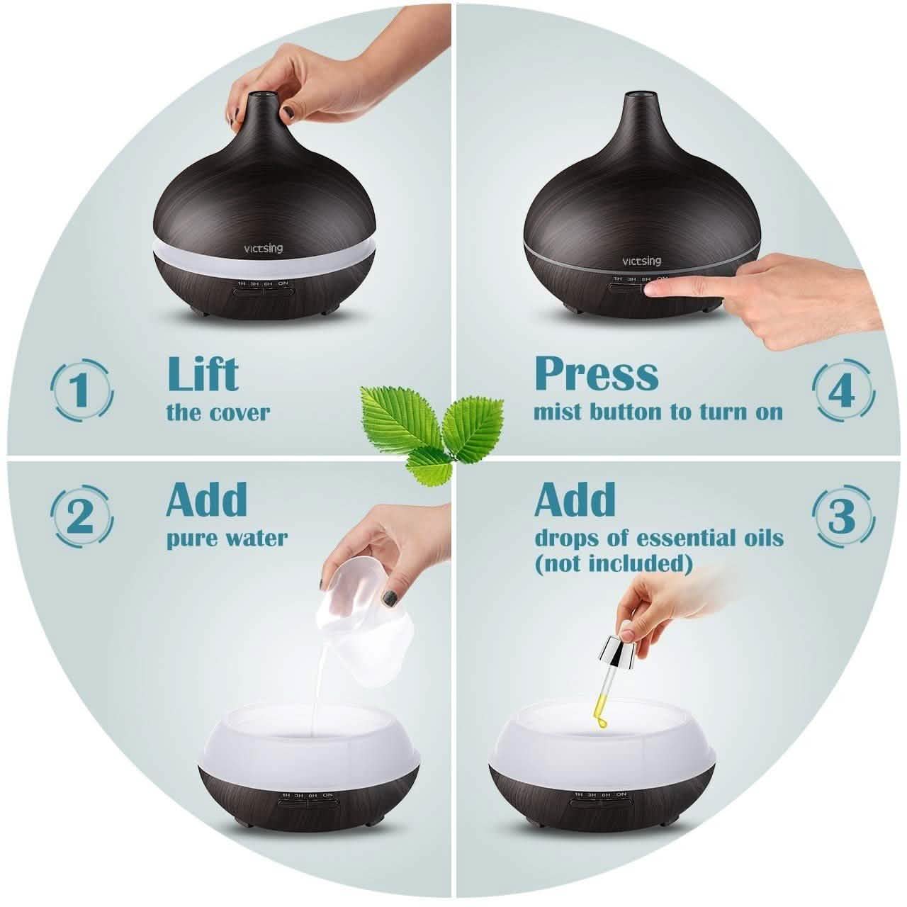 Cool Mist Humidifier Ultrasonic Aromatherapy Diffuser