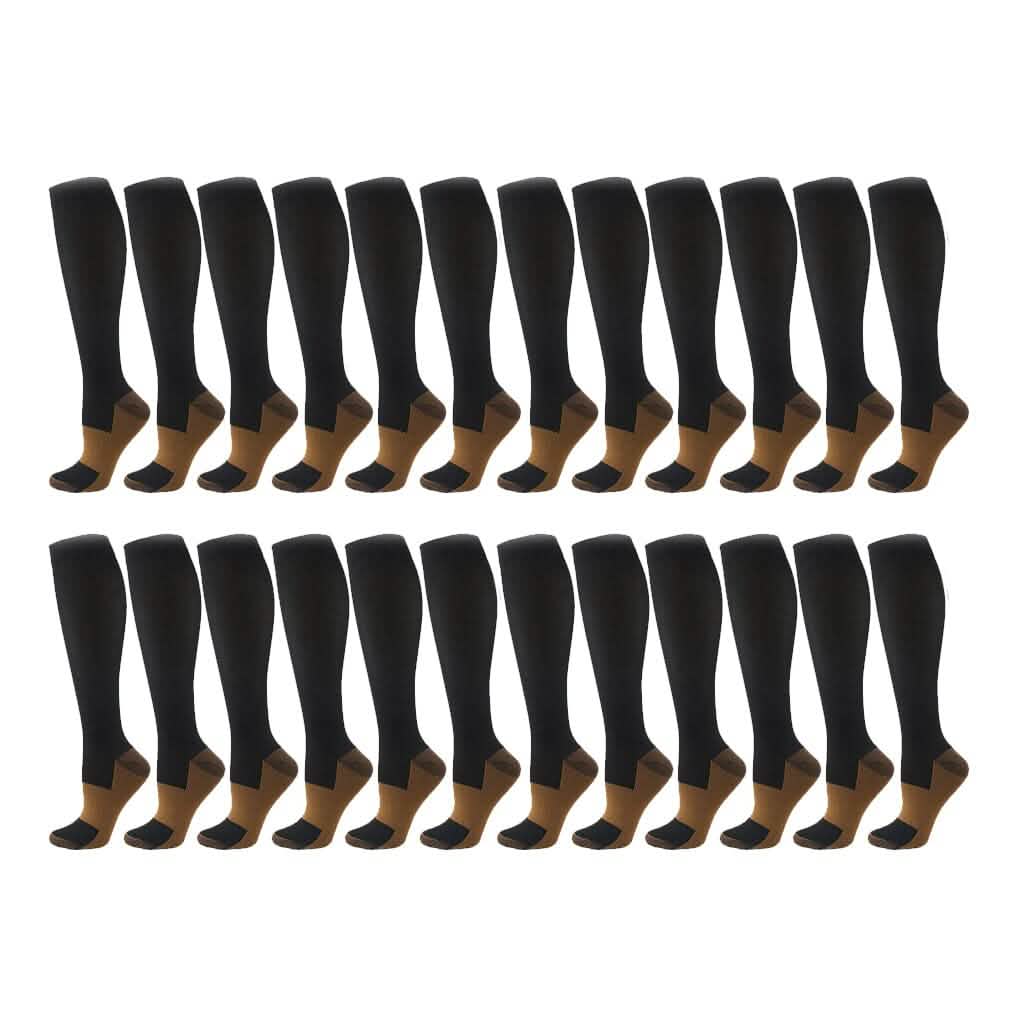 Copper Compression Socks 20-30mmHg Graduated Support L/XL for Men and Women