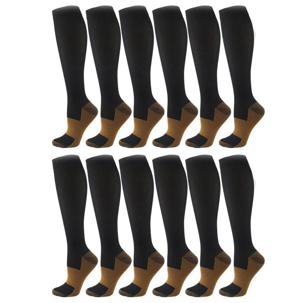 Copper Compression Socks 20-30mmHg Graduated Support L/XL for Men and Women