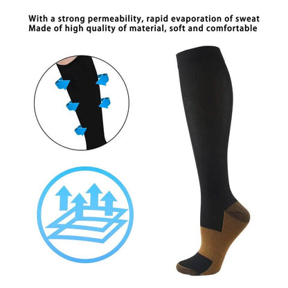 Copper Compression Socks 20-30mmHg Graduated Support L/XL for Men and Women