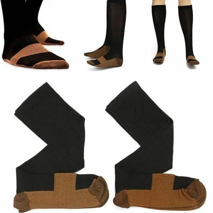 Copper Compression Socks 20-30mmHg Graduated Support L/XL for Men and Women