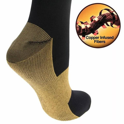Copper Compression Socks 20-30mmHg Graduated Support L/XL for Men and Women