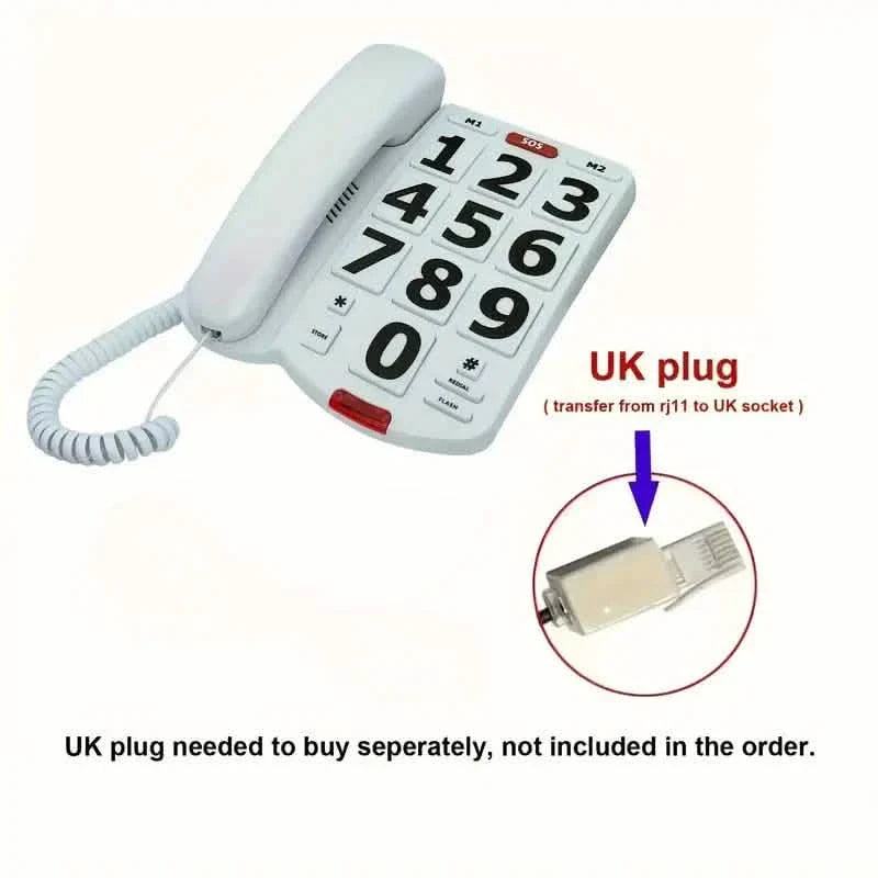 Corded Landline Telephone with Big Buttons for Seniors Home Phone