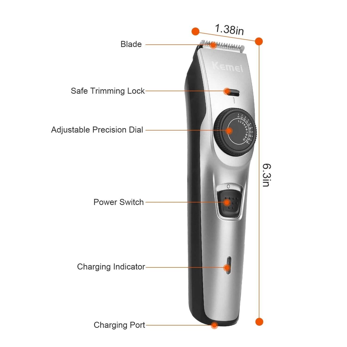 Cordless Beard Trimmer USB Rechargeable Beard Grooming Kit