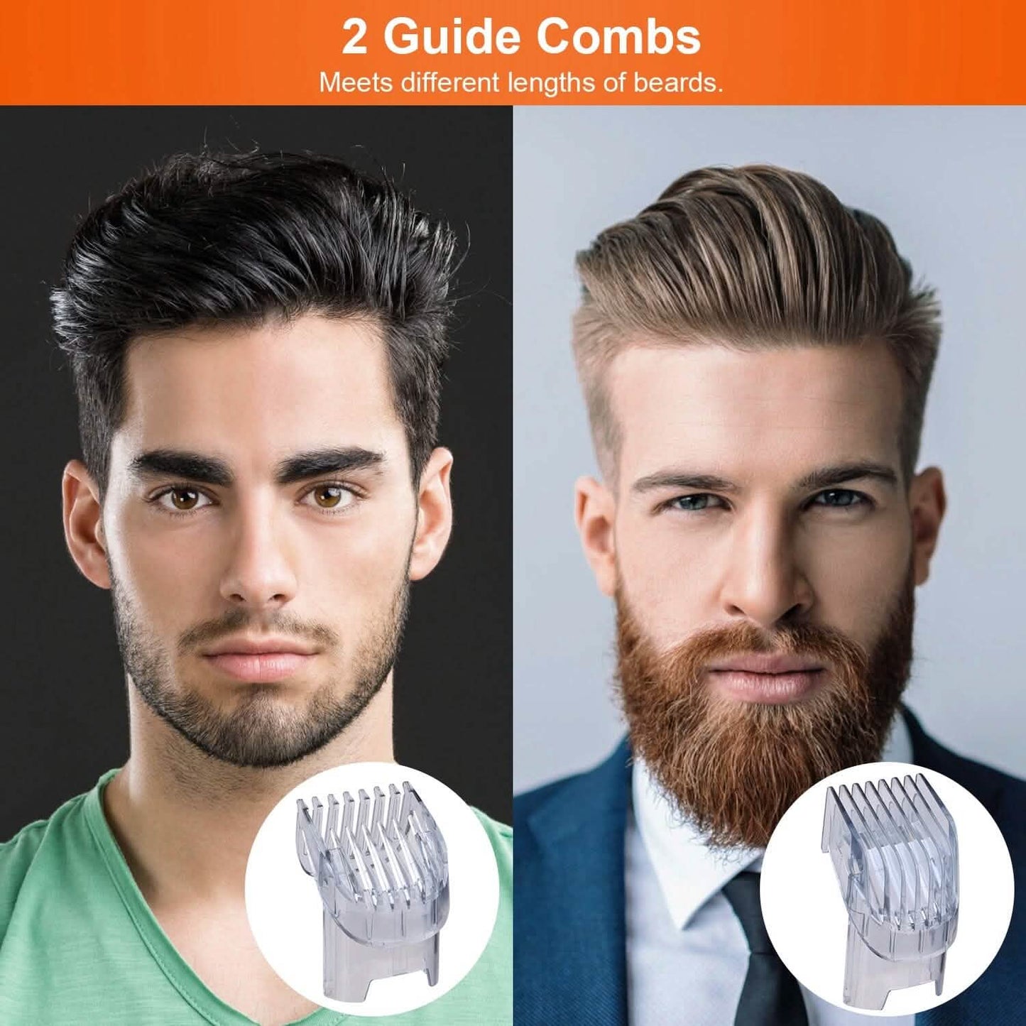 Cordless Beard Trimmer USB Rechargeable Beard Grooming Kit