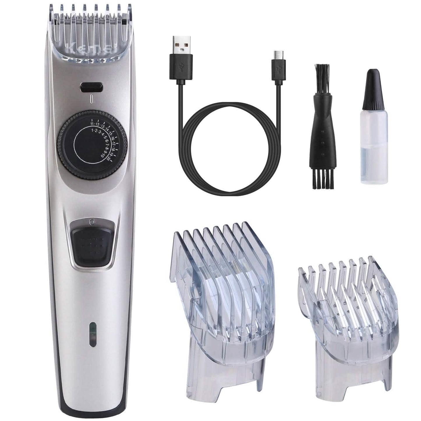 Cordless Beard Trimmer USB Rechargeable Beard Grooming Kit