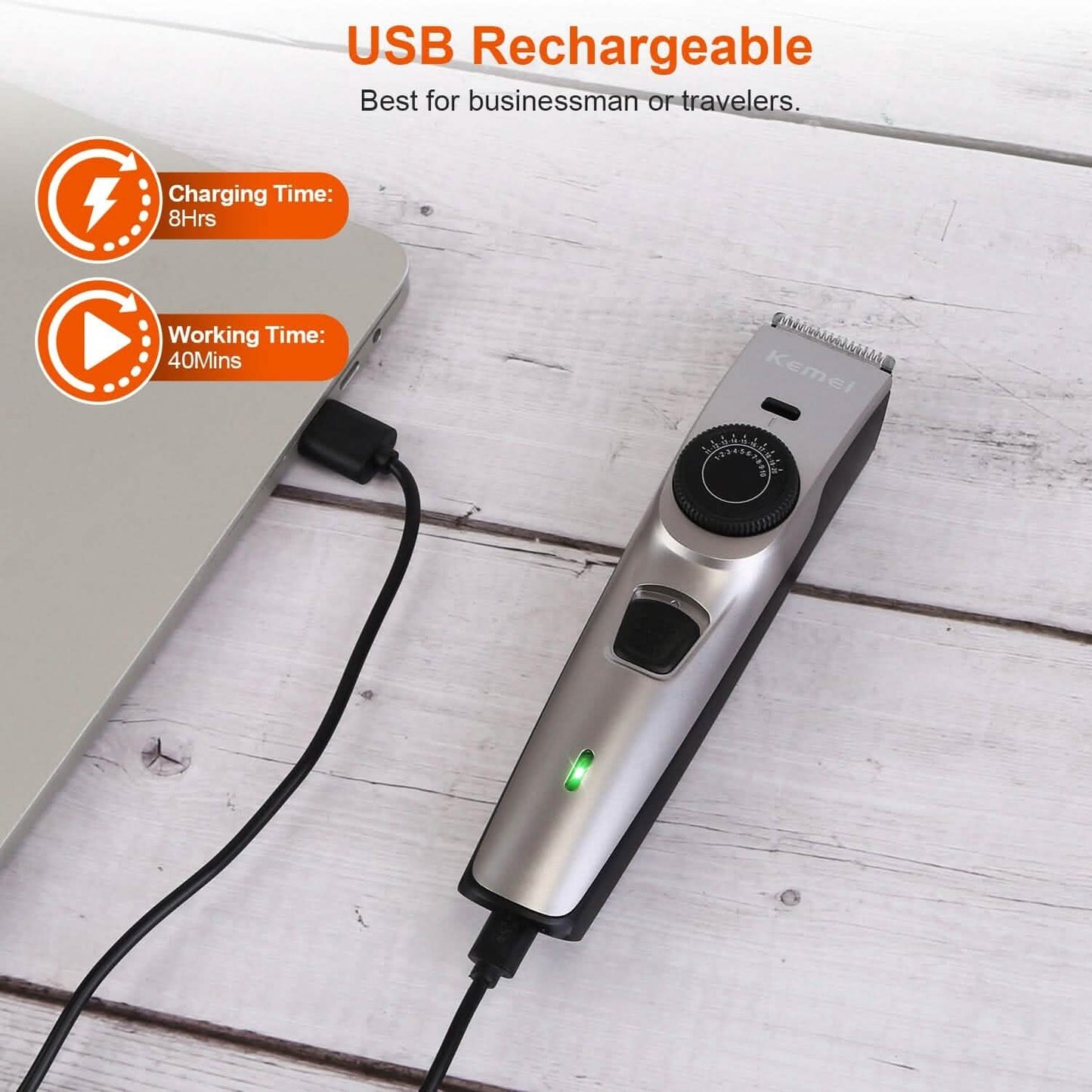 Cordless Beard Trimmer USB Rechargeable Beard Grooming Kit