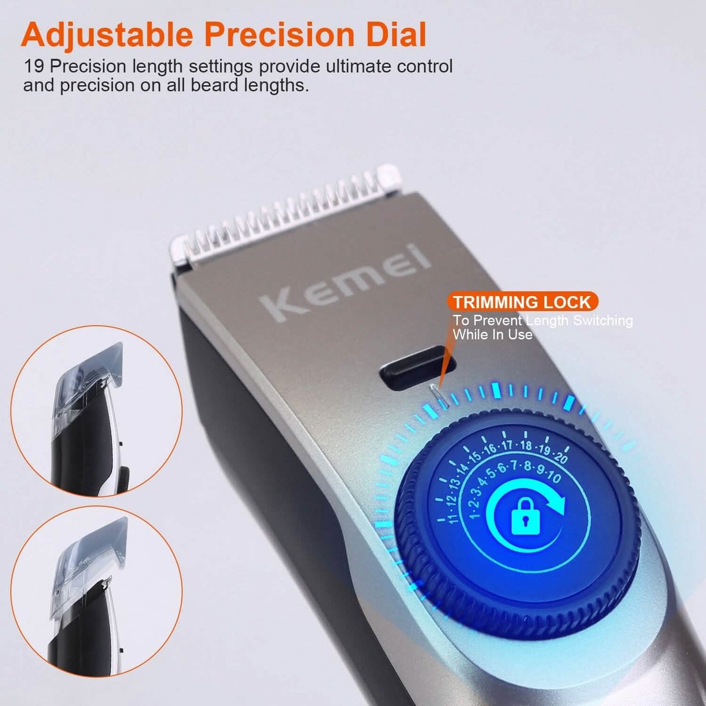 Cordless Beard Trimmer USB Rechargeable Beard Grooming Kit
