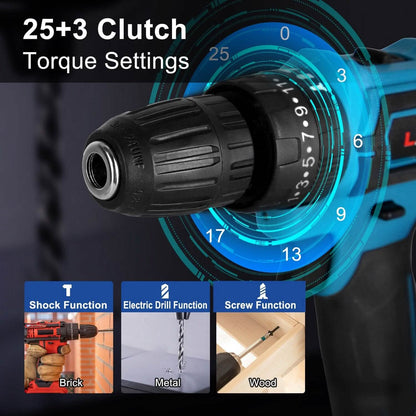 Cordless Drill Set with 2 Pieces 8V Batteries and Charger 2 Variable Speed 3/8In Keyless Chuck