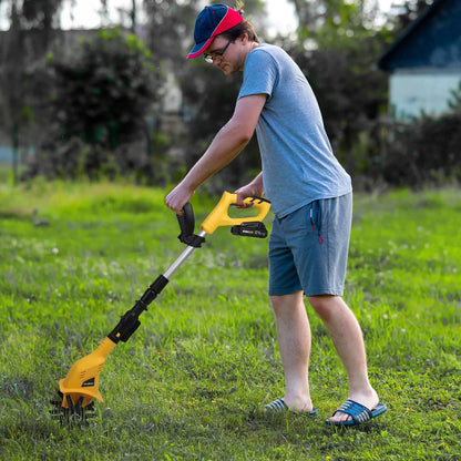 Cordless Electric Garden Tiller Cultivator With 20V Rechargeable Battery