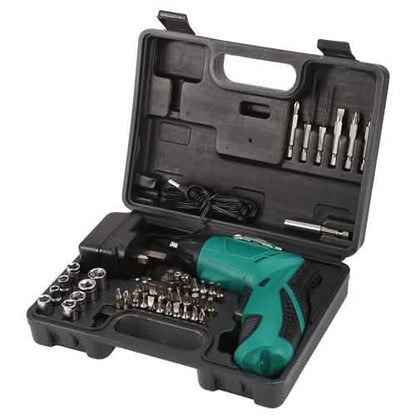 Cordless Electric Screwdriver Set with 45 Drill Bits and Carrying Case