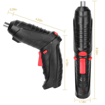 Cordless Electric Screwdriver Set with LED Work Light USB Rechargeable