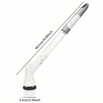 Cordless Electric Spin Scrubber with 6 Brush Heads and Adjustable Long Handle