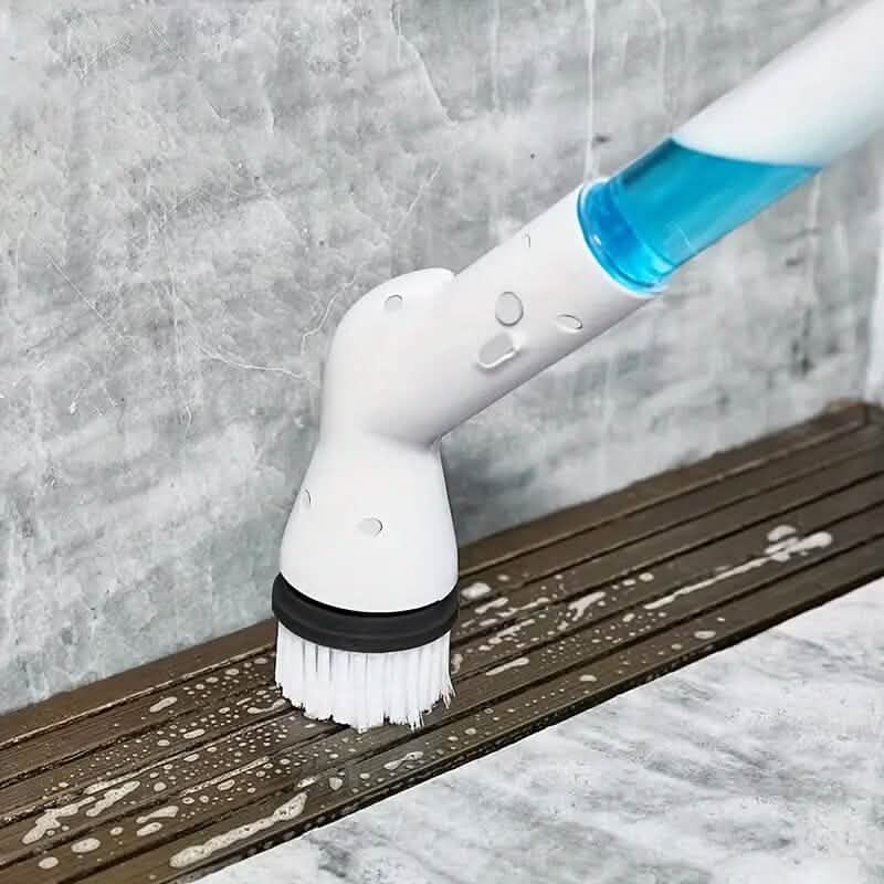 Cordless Electric Spin Scrubber with 6 Brush Heads and Adjustable Long Handle