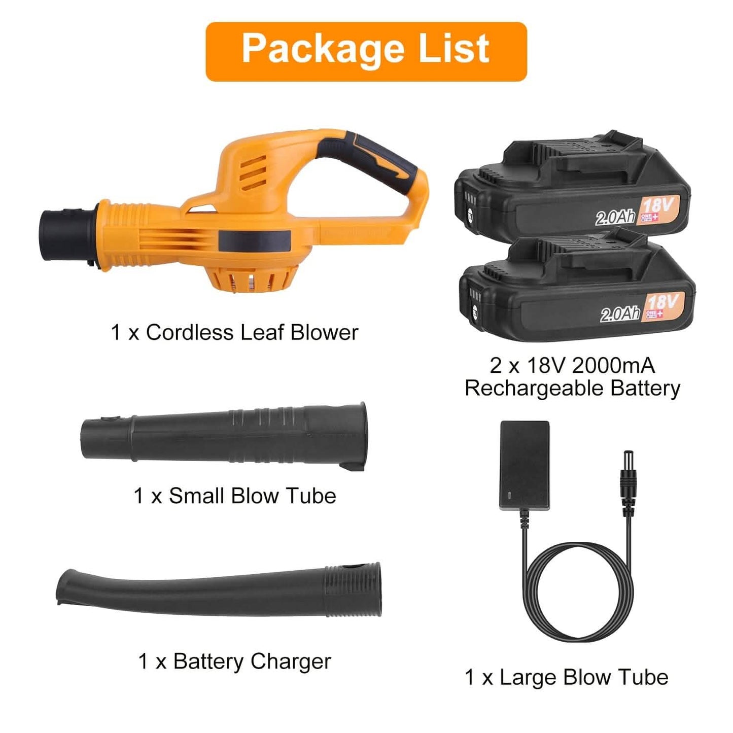 Cordless Leaf Blower Battery Powered Max 124MPH 300CFM with 2 Adjustable Speeds