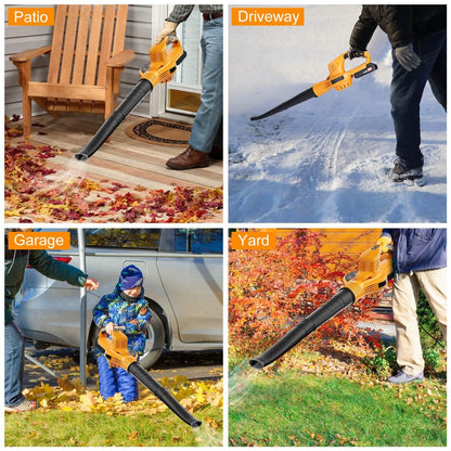 Cordless Leaf Blower Battery Powered Max 124MPH 300CFM with 2 Adjustable Speeds