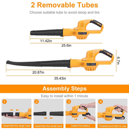 Cordless Leaf Blower Battery Powered Max 124MPH 300CFM with 2 Adjustable Speeds