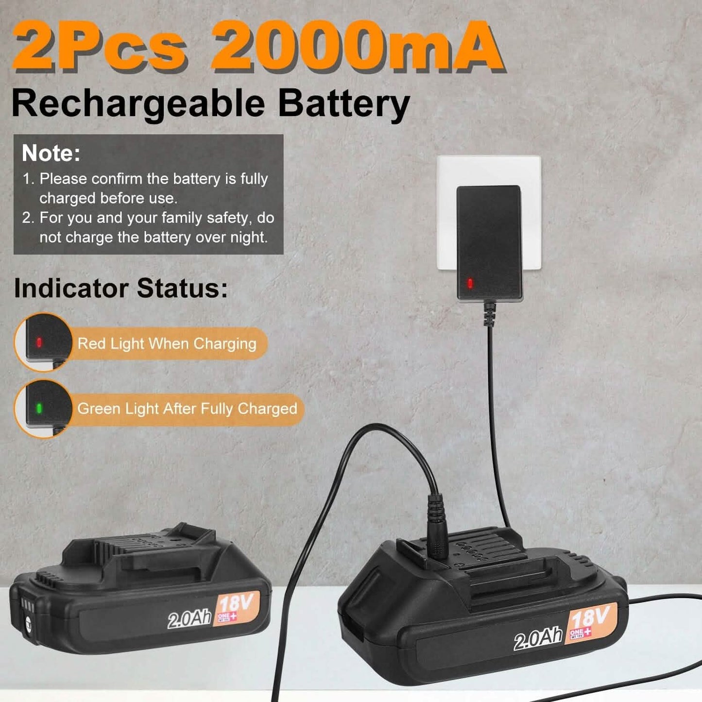 Cordless Leaf Blower Battery Powered Max 124MPH 300CFM with 2 Adjustable Speeds
