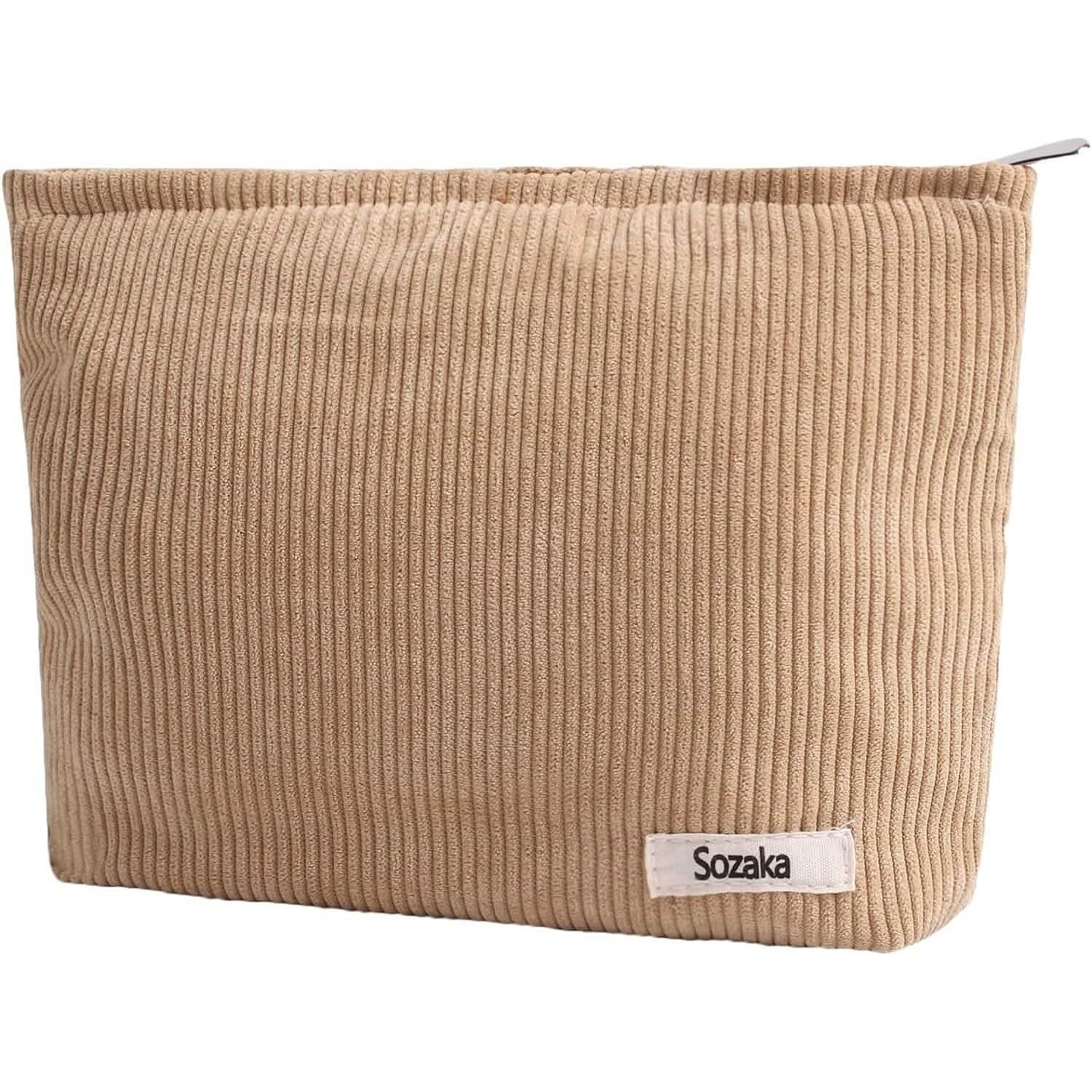 Corduroy Travel Makeup Bag, Large Capacity Travel Wash Bag