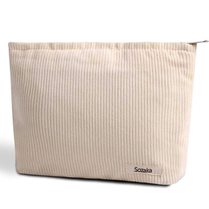 Corduroy Travel Makeup Bag, Large Capacity Travel Wash Bag