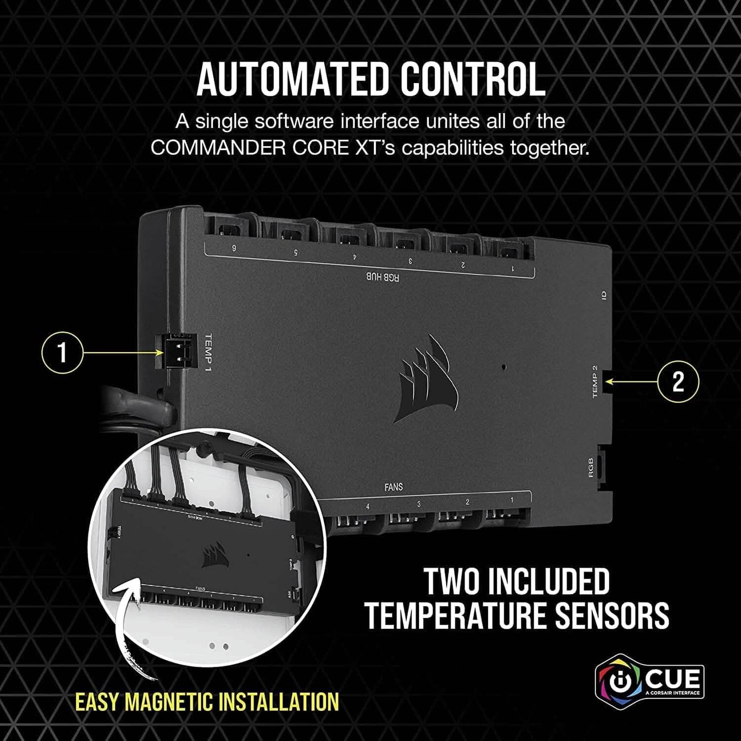 CORSAIR iCUE COMMANDER CORE XT, Digital Fan Speed and RGB Lighting Controller  (Refurbished)