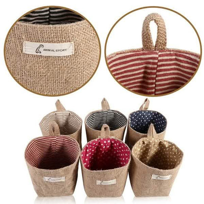Cotton Linen Hanging Bag Home Gadget Storage Organizer