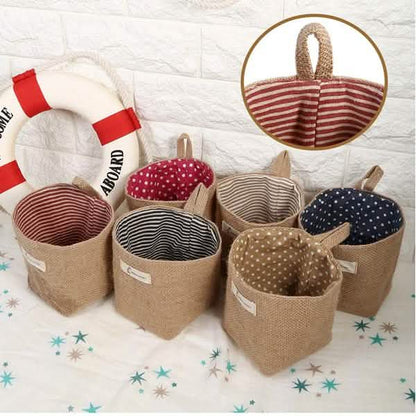 Cotton Linen Hanging Bag Home Gadget Storage Organizer