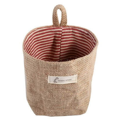 Cotton Linen Hanging Bag Home Gadget Storage Organizer
