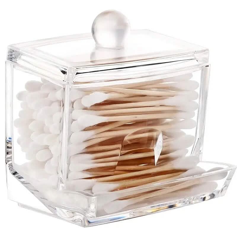 Cotton Swab Holder Cotton Ball Dispenser Organizer Clear  Storage Containers